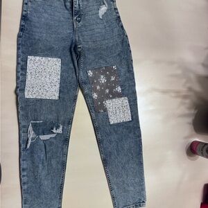 Abercrombie Kids Blue Patchwork Jeans